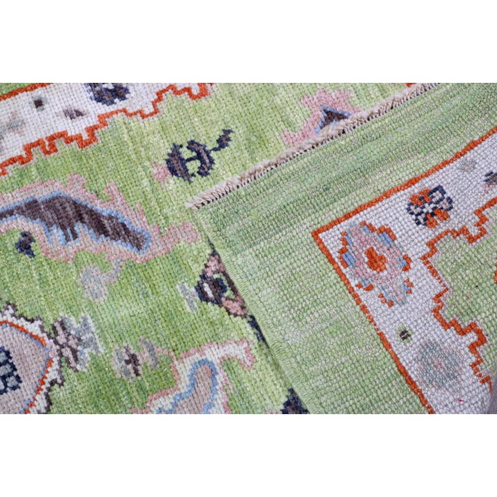 The Loom Wholesale – Tapete de corredor por atacado – Tapete Vintage Turco Verde Oushak de Lã 3x8 pés7