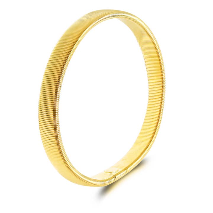 SALINA TRADING INC - Wholesale Bangle Bracelet - Men's Spring Bracelet Geometric Metal Bangle4