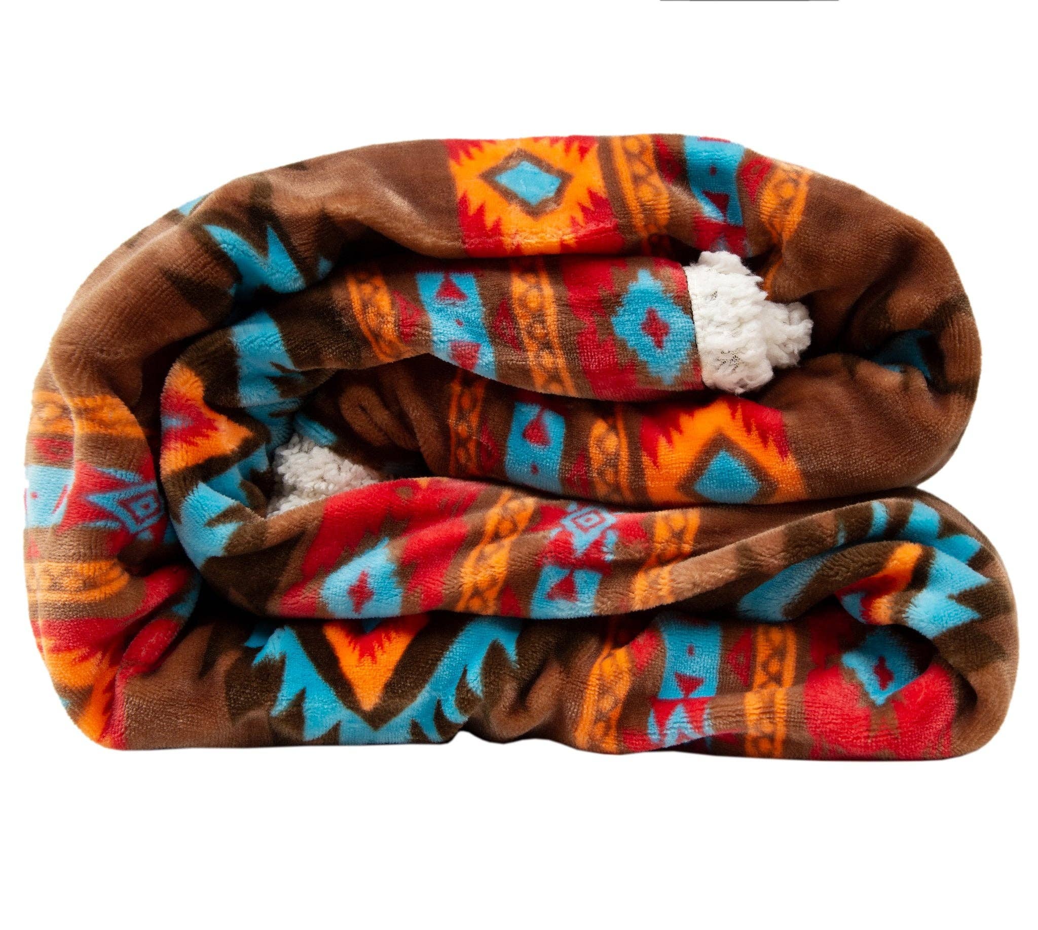 Linen Mart - Vendita all'ingrosso Plaid - Coperta in pile Sherpa Southwest Horizon1