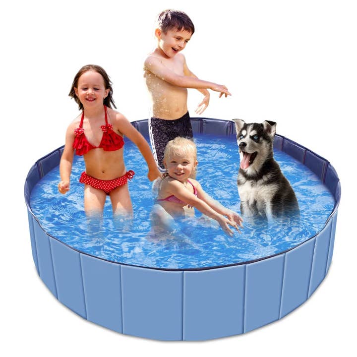 Naomi's Happy Place Shop – wholesale Inflatables – Foldable Pet Swimming Pool PVC Kiddie Baby Dog Swim Pool Bathing Tub Playmat Kids Pools11