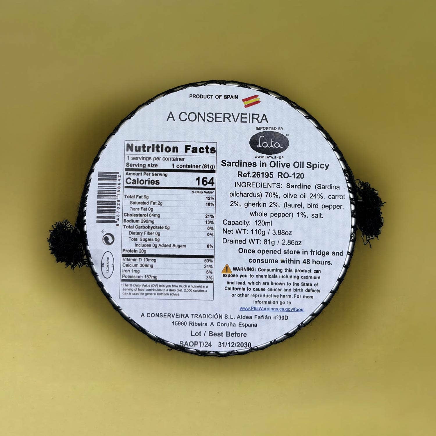 Lata - Wholesale Fish/Seafood - A Conserveira Tradición Small Sardines in Spicy Olive Oil1