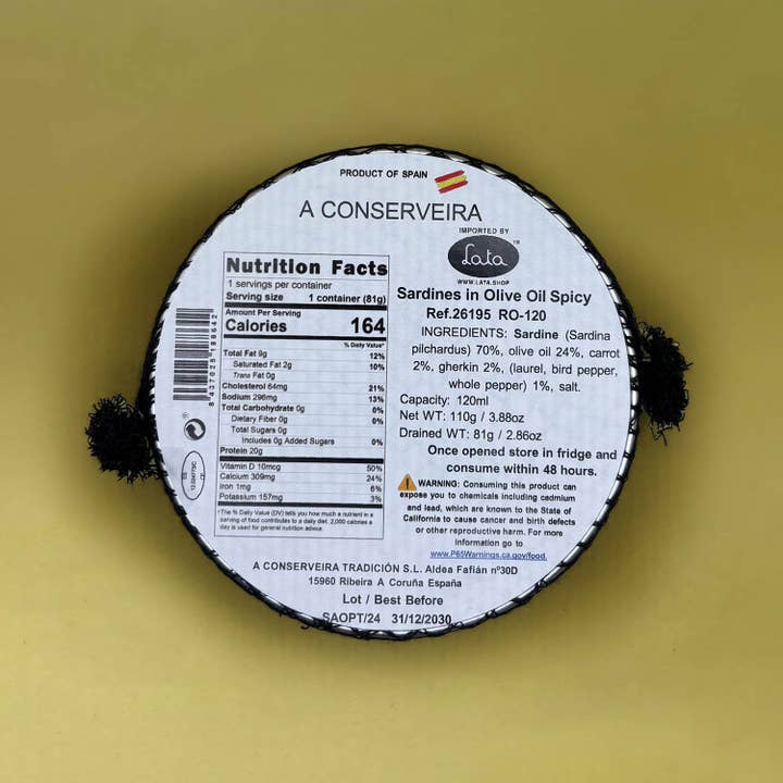 Lata - Wholesale Fish/Seafood - A Conserveira Tradición Small Sardines in Spicy Olive Oil1