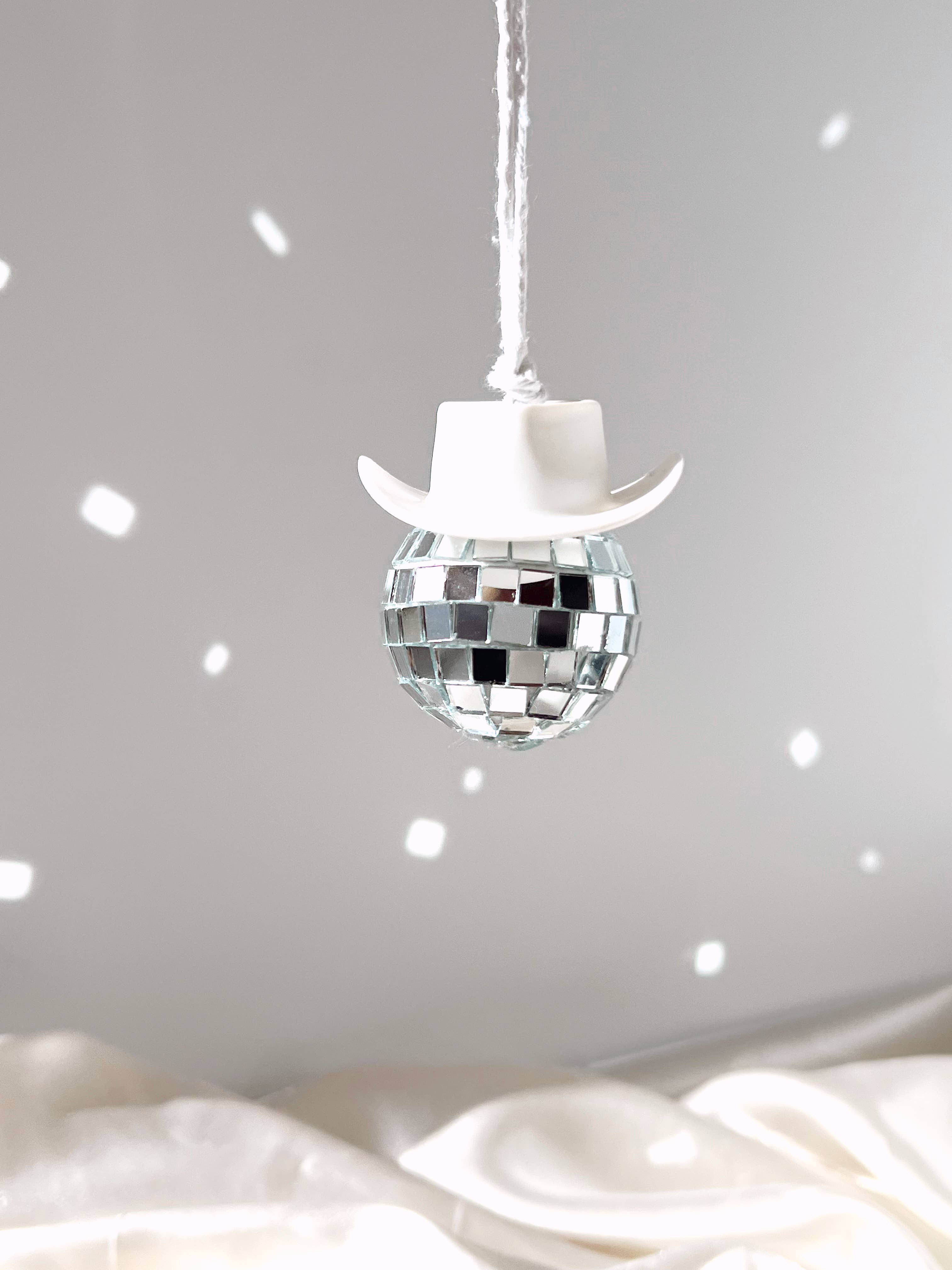 Golden Hour Designs - Wholesale Car Decorative Charm - Women's - White Disco Cowboy - Car Hanging Charm Decor, Christmas Tree Ornament, Holiday Decor1