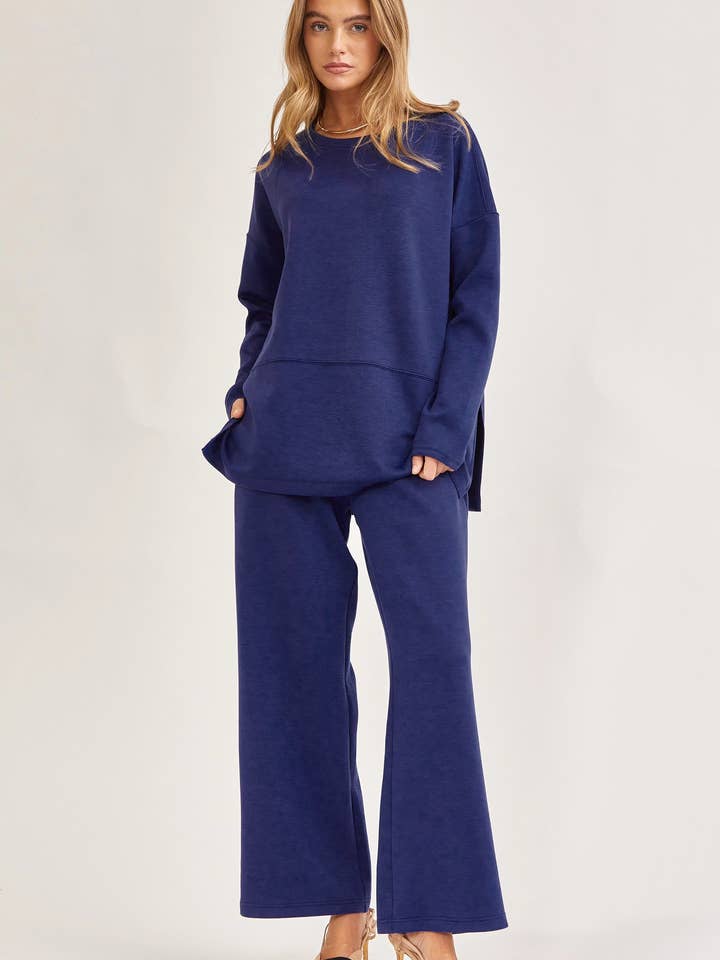 Dear Scarlett - Wholesale Lounge Set - Women's - Tunic Top + Straight Pants Travel Modal Set
