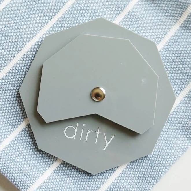 Gray Acrylic Octagon Clean Dirty Dishwasher Magnet for wholesale by Modern Magnet