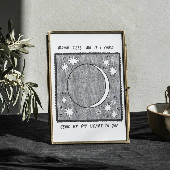 Moon Tell Me, Lunar Illustration ✹ Art Print for wholesale by Time With Anna