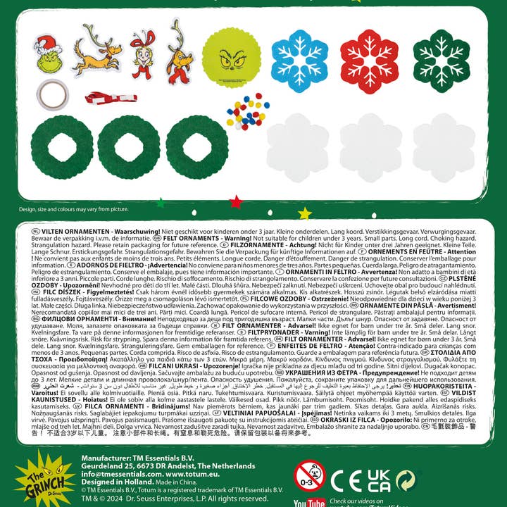 Robbie Toys Ltd – wholesale Ornament – Grinch Felt hangers3