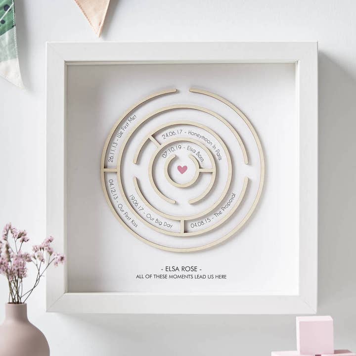 Wooden Maze Personalised Baby Print for wholesale by Sophia Victoria Joy
