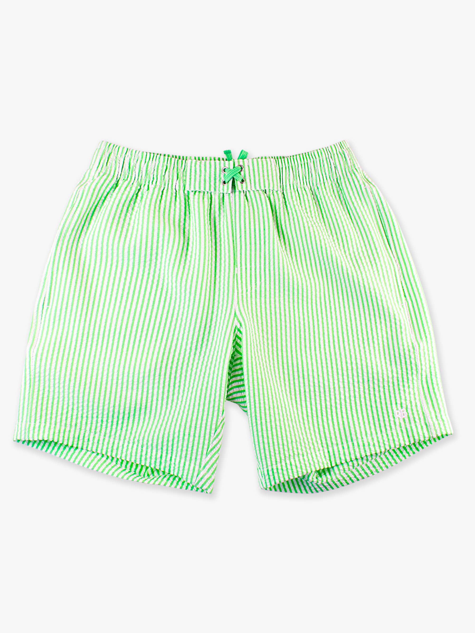 Men's Spring Green Seersucker Swim Trunks for wholesale on Faire7