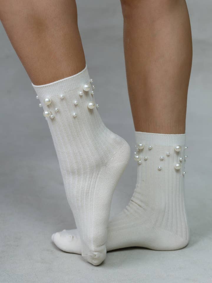 PEARL RIBBED SOCKS for wholesale by limlim