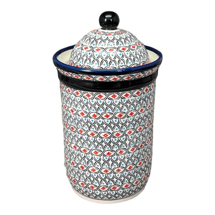 Canister, 2 Liter in "Beaded Turquoise" by Zaklady | Y1244-DU203 for wholesale by Polish Pottery Outlet