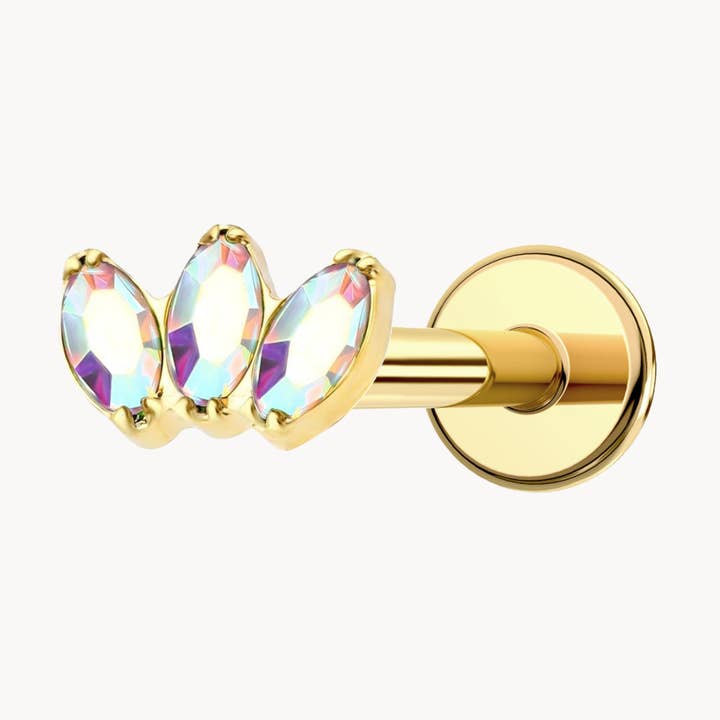 Mondstein Marquise Flachrückiger Stecker für den Großhandel von Lucky Eleven