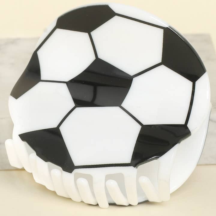 Game Day Soccer Plastic Hair Claw Clip for wholesale by SP Sophia Collection