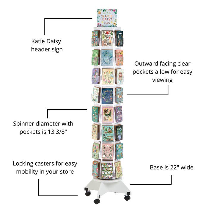 Biely & Shoaf - Wholesale Retailer Display - Paper & Novelty - Katie Daisy 48-Pocket Greeting Card Display2