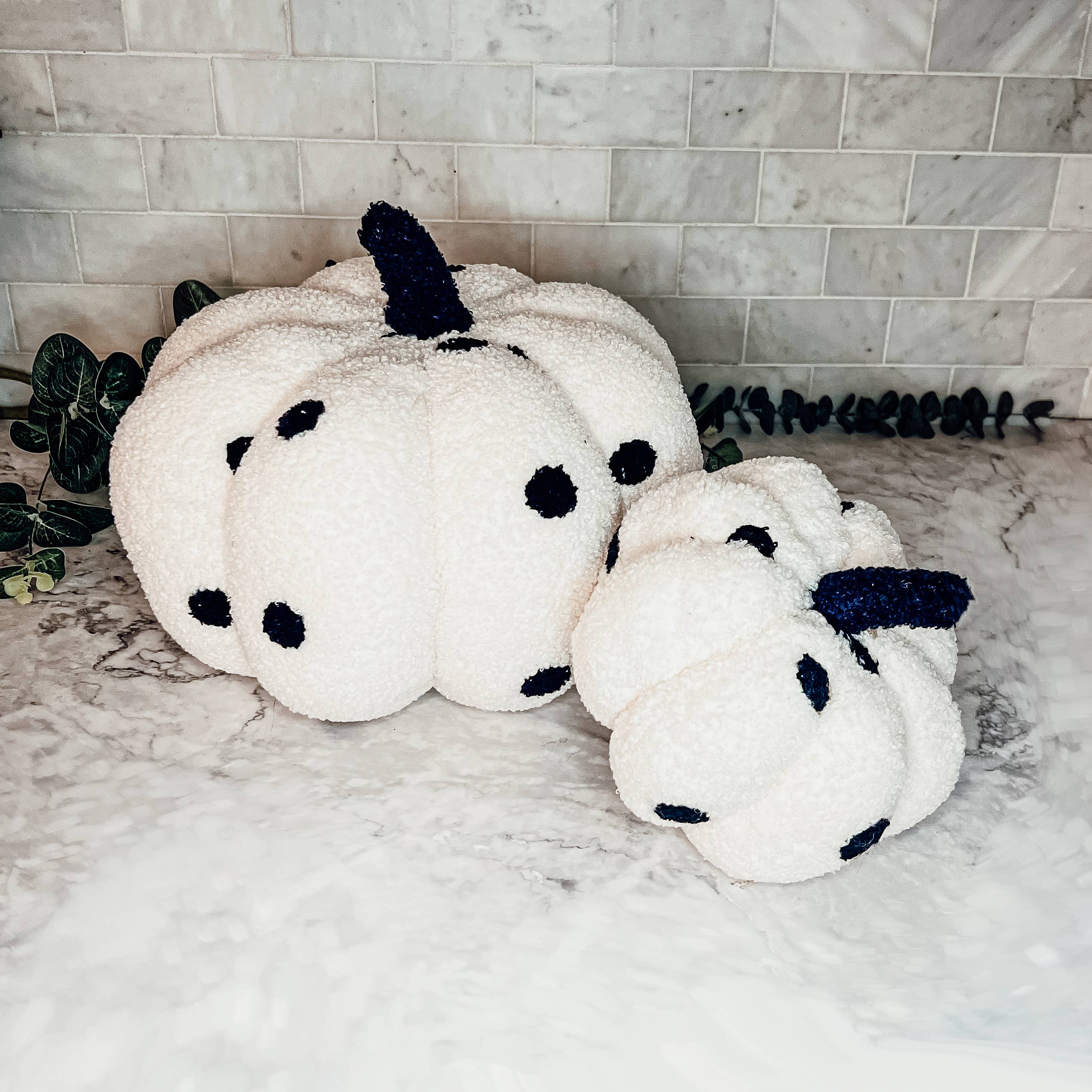 Gia Roma - Wholesale Decorative Tabletop Object - Neutral Fall + Halloween Home Decor, Cute Cotton Pumpkins BW41