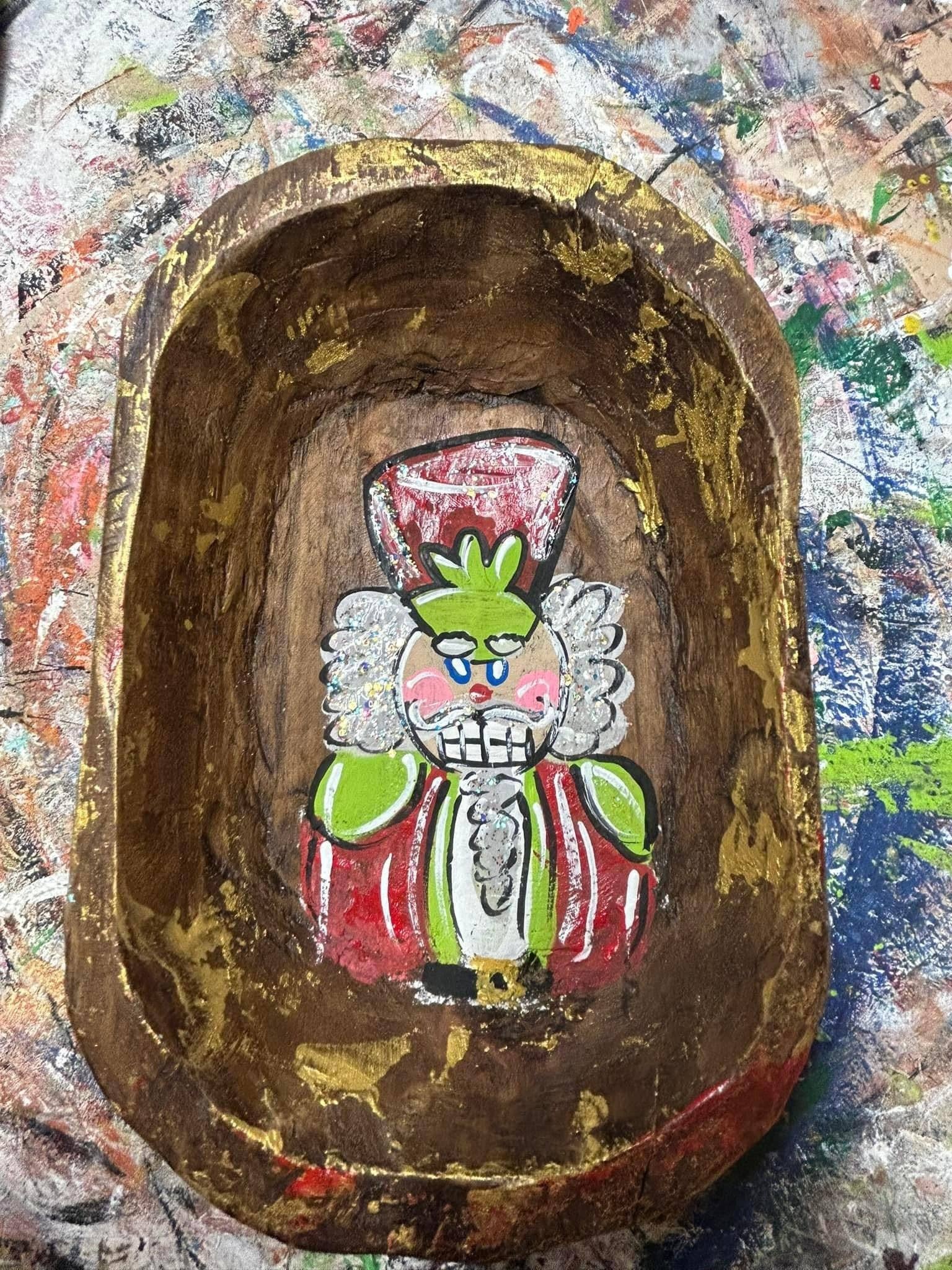 Sunflower Soul Art - Wholesale Decorative Plate/Dish/Bowl - Nutcracker painted dough bowl0