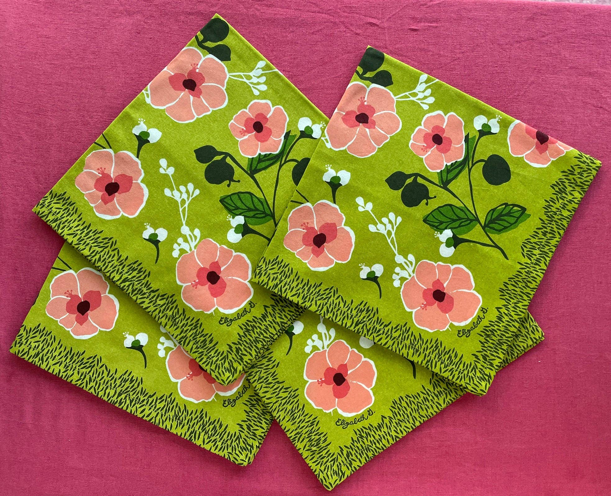 Elizabeth Grubaugh - Wholesale Dinner & Cloth Napkin - Matcha Napkin Set of 45