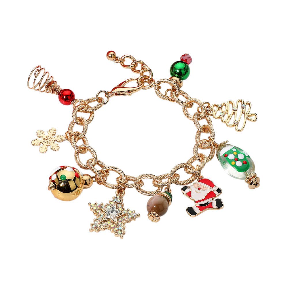 Sensibling Corp. - Wholesale Charm/Dangle Bracelet - Christmas Tree Santa Star Snowflake Festive Holiday Themed Charm Bracelet1