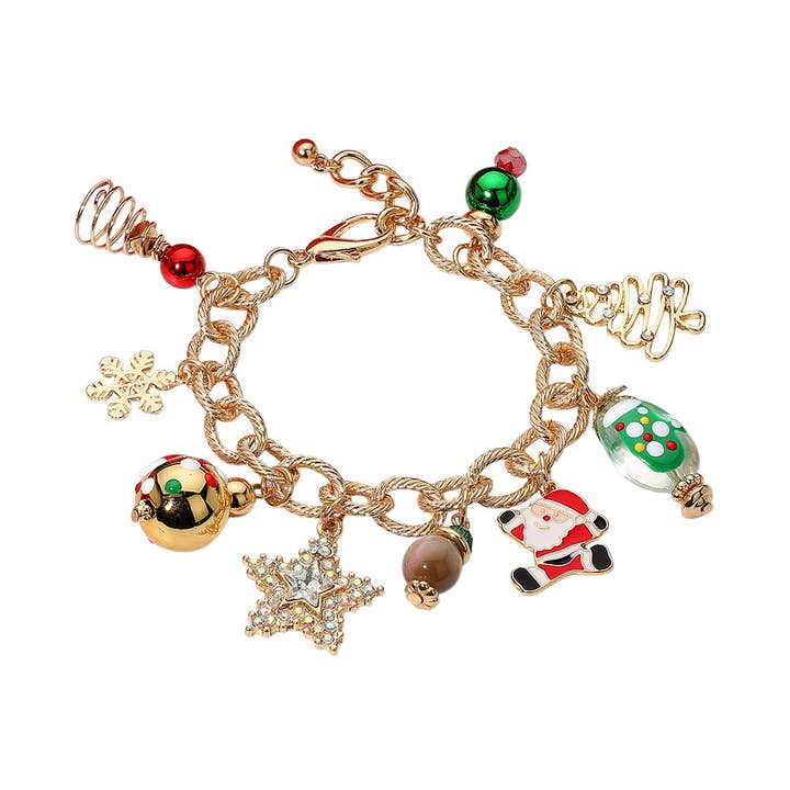Sensibling Corp. - Wholesale Charm/Dangle Bracelet - Christmas Tree Santa Star Snowflake Festive Holiday Themed Charm Bracelet1