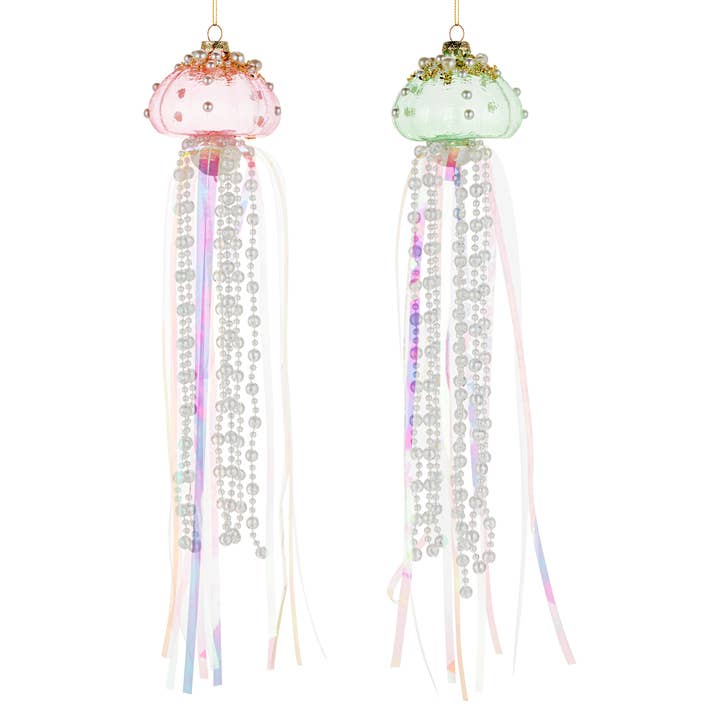 Jelly Fish Iridescent Pearl Tinsel Orn 2 Ast - 3x12in for wholesale by DEMDACO