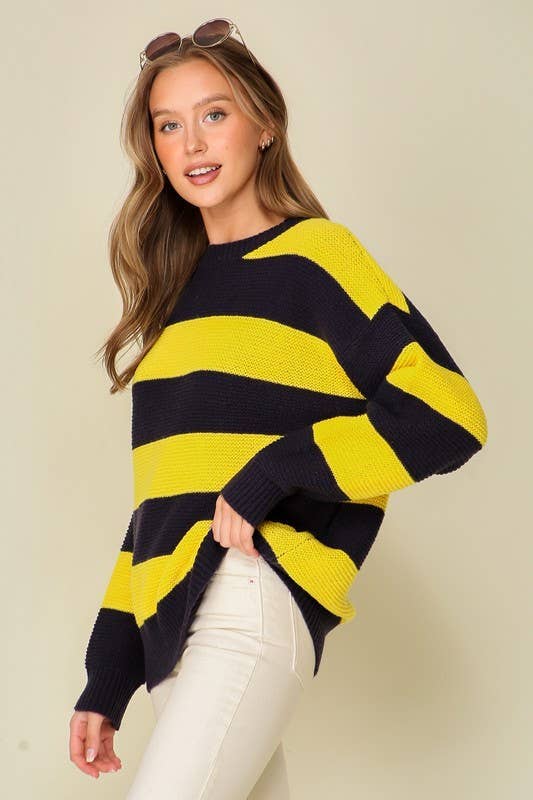 Vanilla Monkey – Engroshandel Pullover - Dame – Game Day stribet sweater6