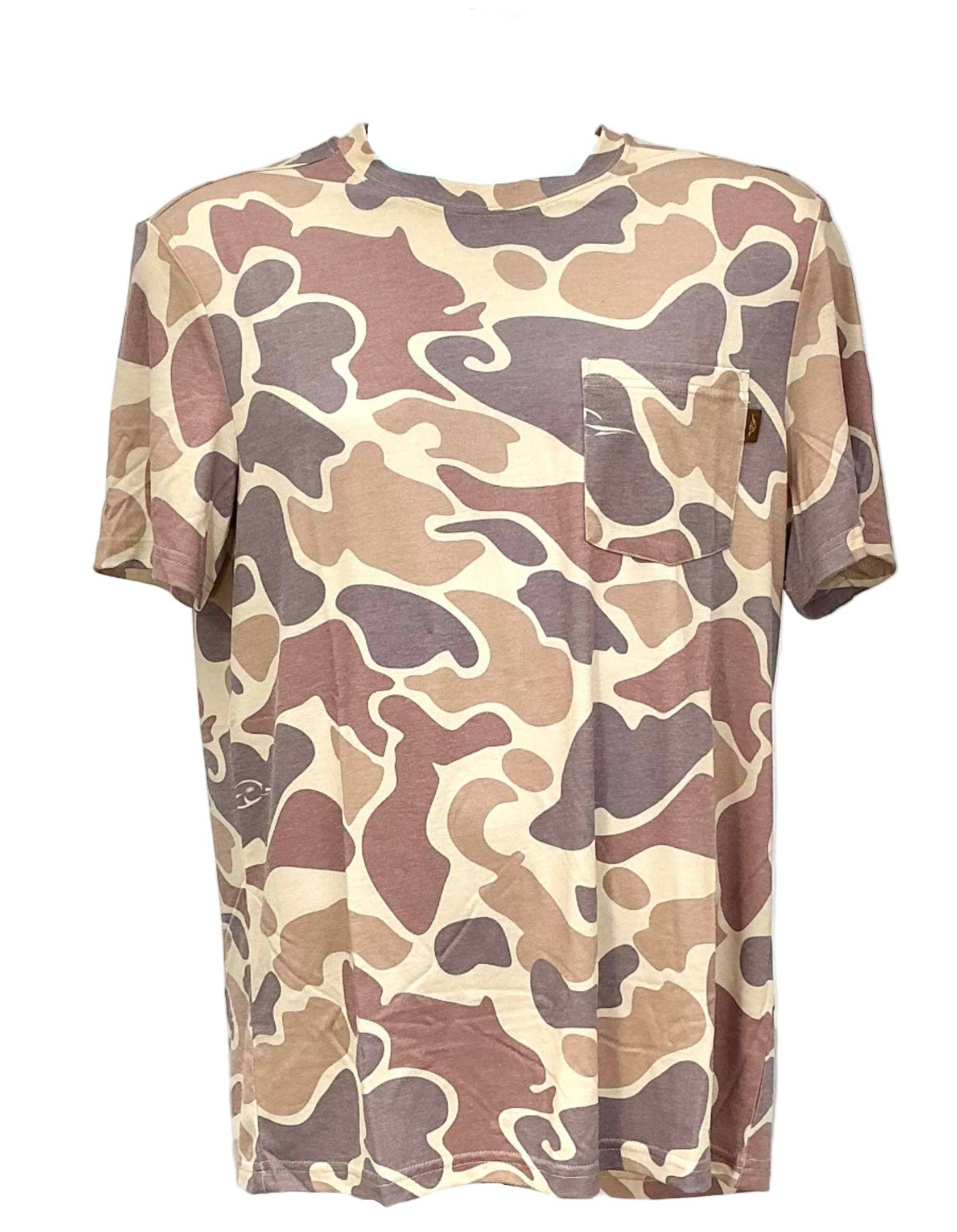 American Flyway Waterfowl – Engroshandel T-shirt – til mænd – AFW Vintage Camo Brun1