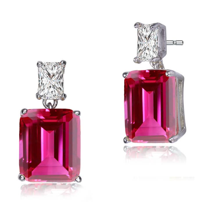 Vitguldpläterad med färgad kubisk zirkoniumoxid rektangelbult för wholesale av Rachel Glauber