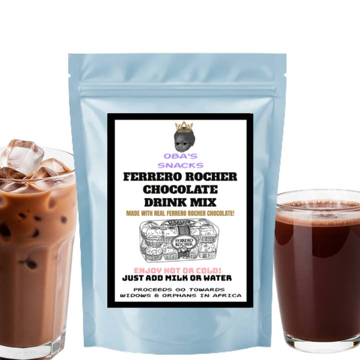 Premium Chocolate Drink Mix- Ferrero Rocher inspired- VEGAN for wholesale by Oba's Snacks