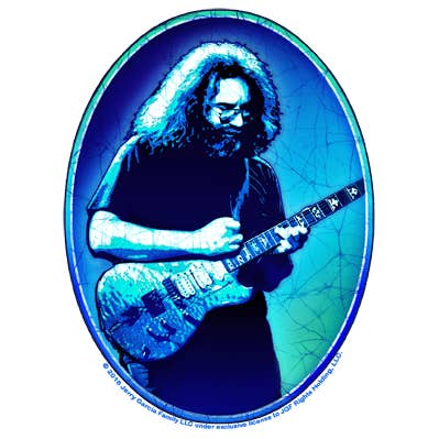 Jerry Garcia Sticker-Jerry spiller ulv guitar i 1978 for engroshandel hos Gypsy Rose