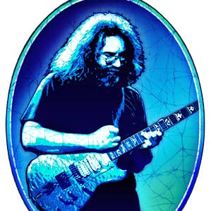 Jerry Garcia Sticker- Jerry playing the wolf guitar in 1978 for wholesale by Gypsy Rose