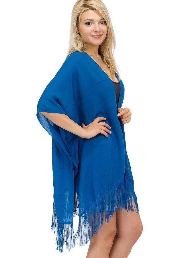 Cap Zone - Wholesale Kimono - Women's - Solid Chiffon Cover Up Kimono17
