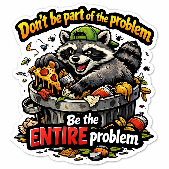Vær ikke en del af problemet, vær hele problemet klistermærke for engroshandel hos Lyrical River Designs