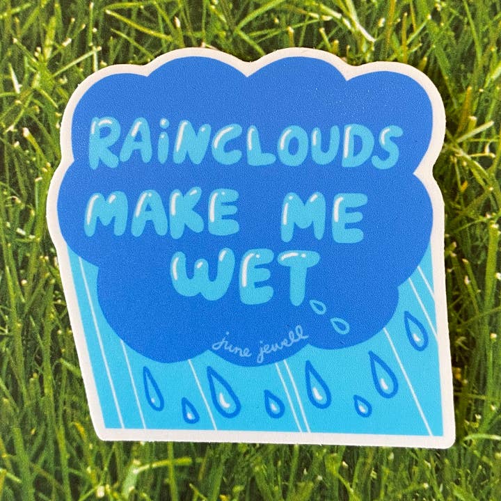 2.5” Raincloud Vinyl Sticker for wholesale by June Jewell Designs