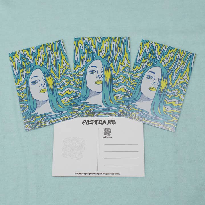 Distortion Mailable Postcard for wholesale by SpillProofLiquid