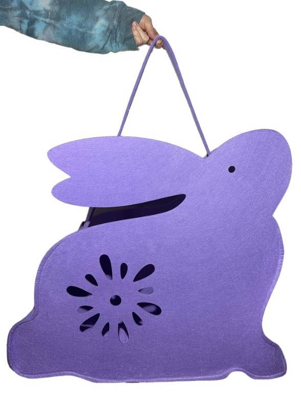 Giant Easter Bunny Tote Basket Purple for wholesale by Kara Chocolates