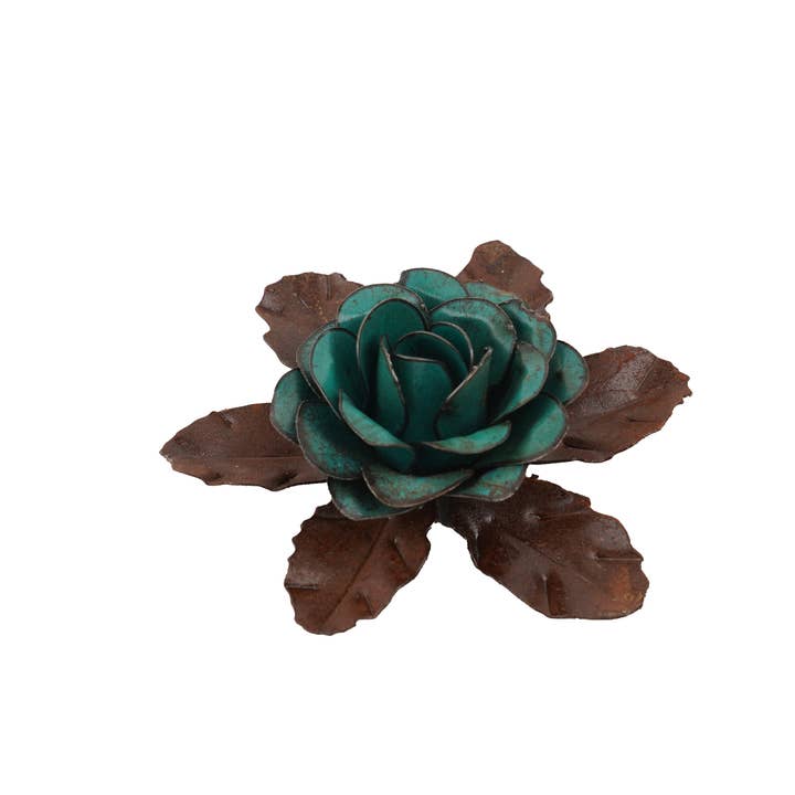 My Amigos Imports - Wholesale Artificial Flowers - Tulia Rustic Metal Rose Flower-Handmade-4.5 in-Beauty-Colors