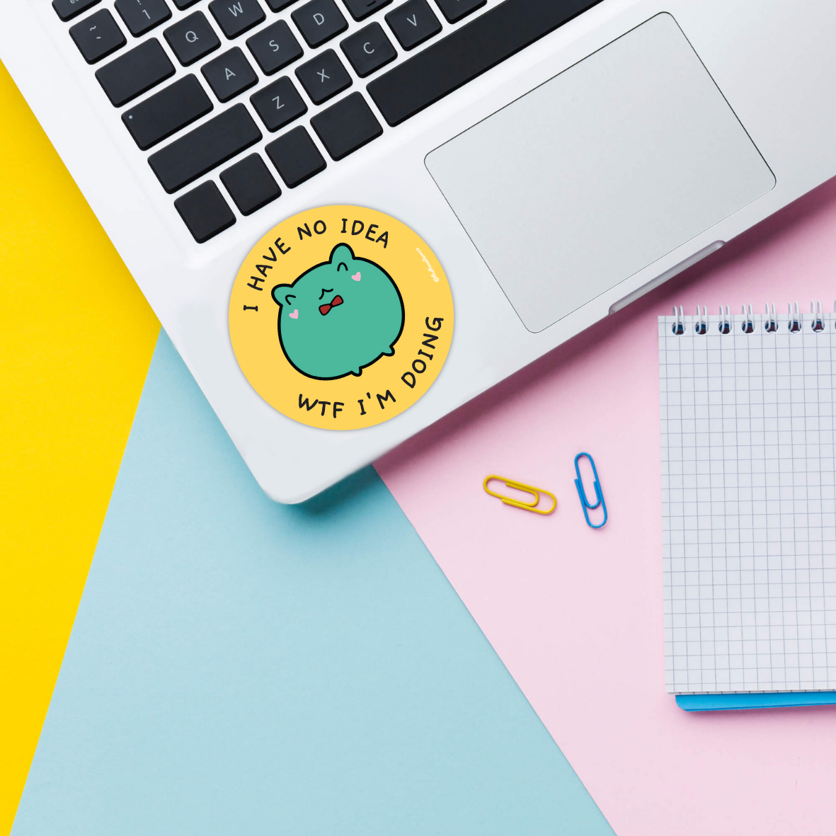 Fluffmallow (Custom duties for USA are pre-paid by us) - Venta al por mayor Pegatina - Pegatina de vinilo Kawaii Froggy No sé lo que estoy haciendo1