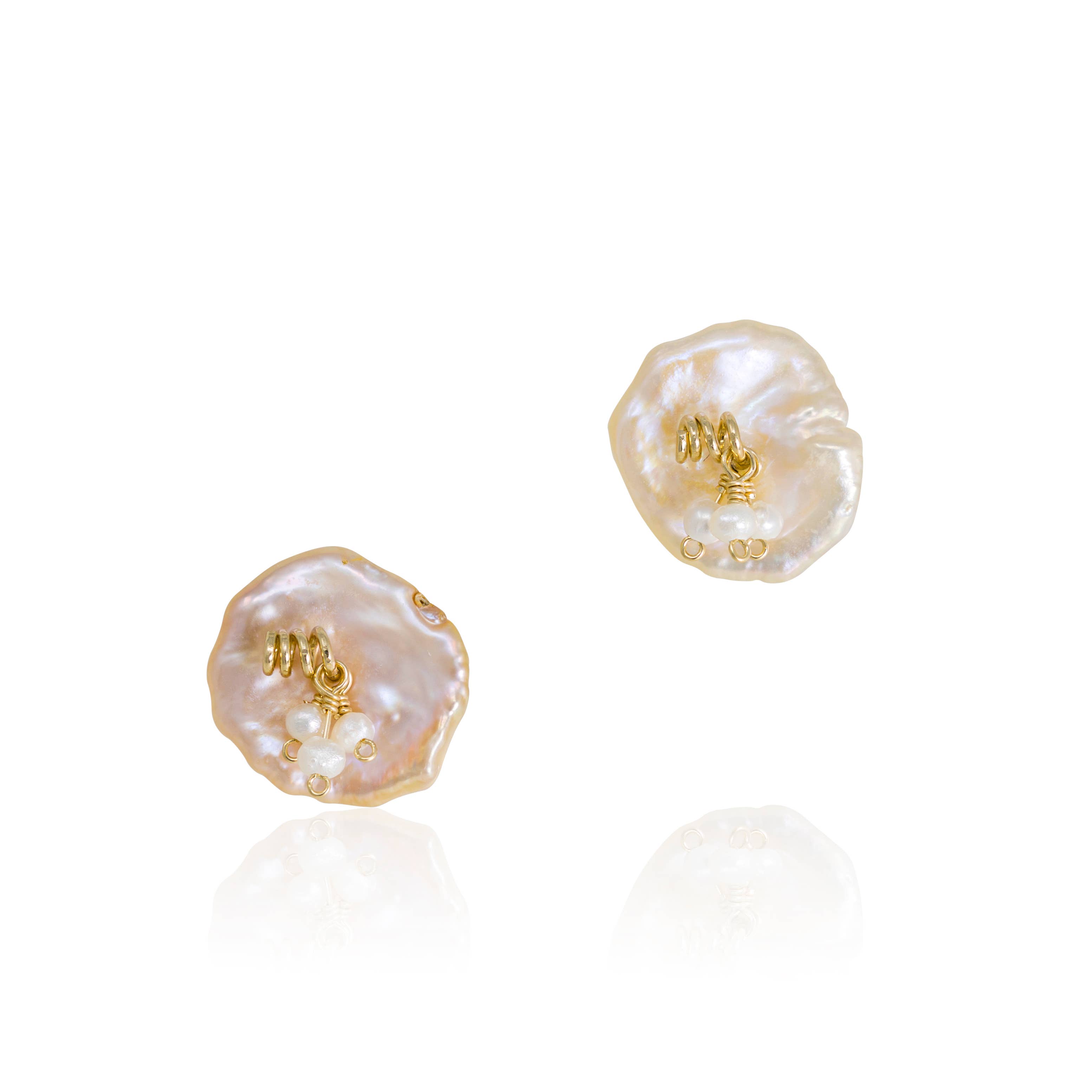 Baroque Coin Pearl Stud