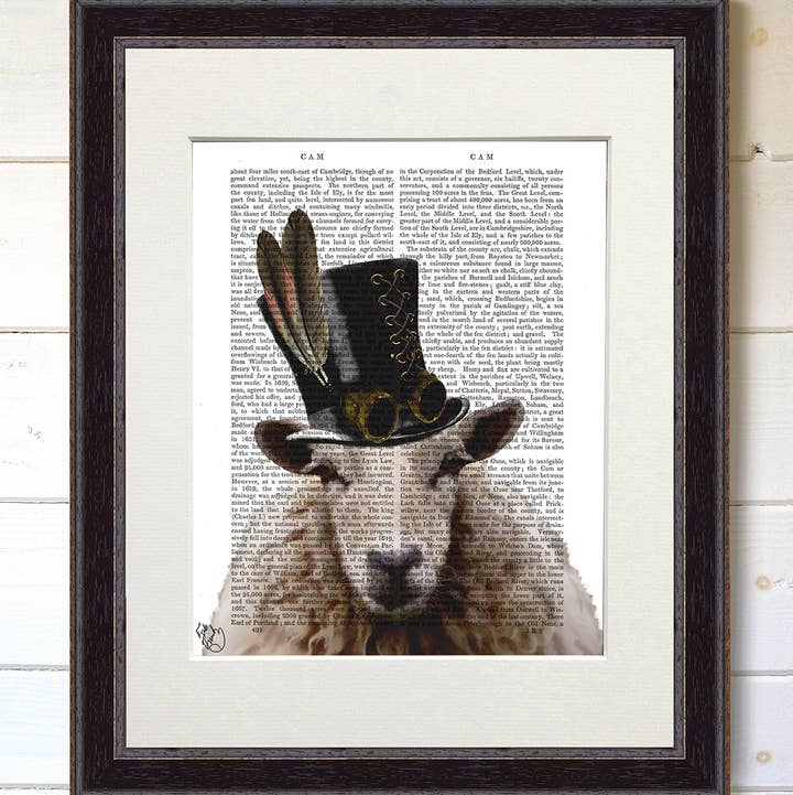 FabFunky Ltd - Wholesale Art Print - Steampunk Sheep Book Print / Art Print / Wall Art4