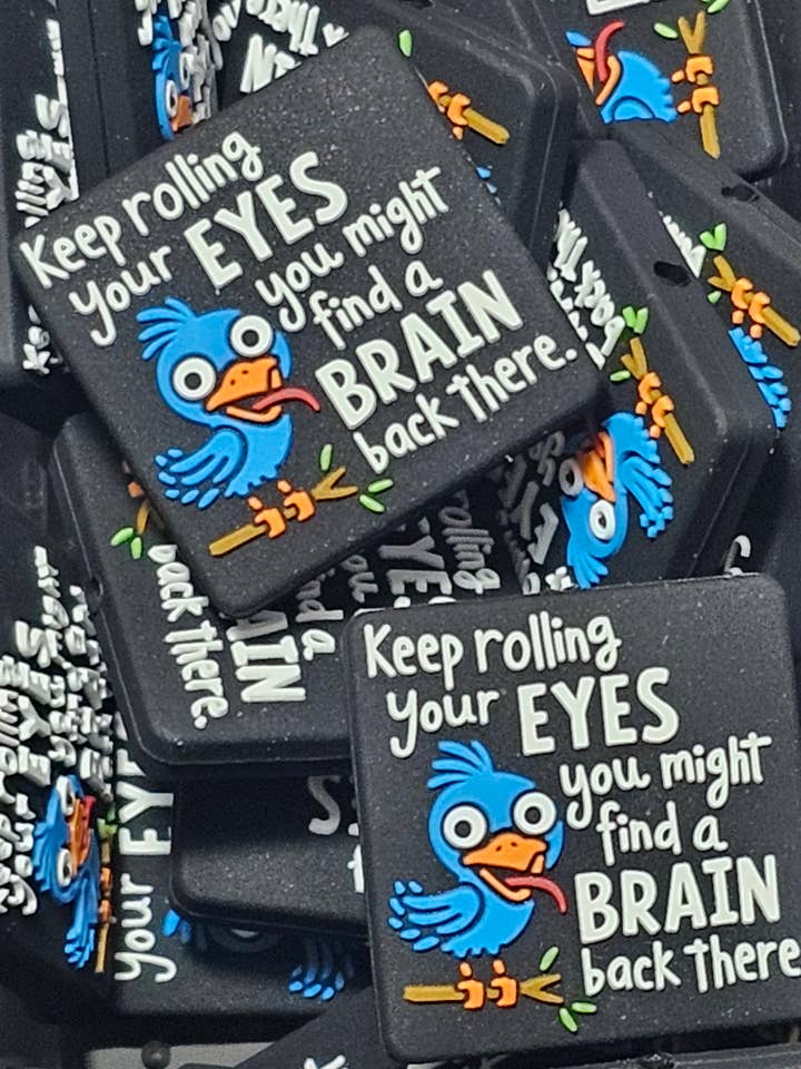 1 pc - Keep Rolling Your Eyes Focal Bead - DIY - Craft Supplies for wholesale by MadiLind's Crafting Corner, LLC