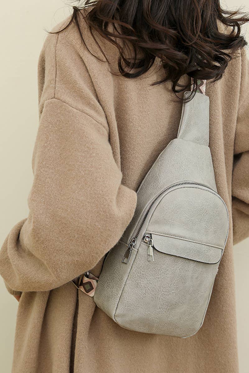 42POPS - Wholesale Crossbody Bag - Women's - .1028 Guitar Strap Crossbody Check Sling Bag SI-281522