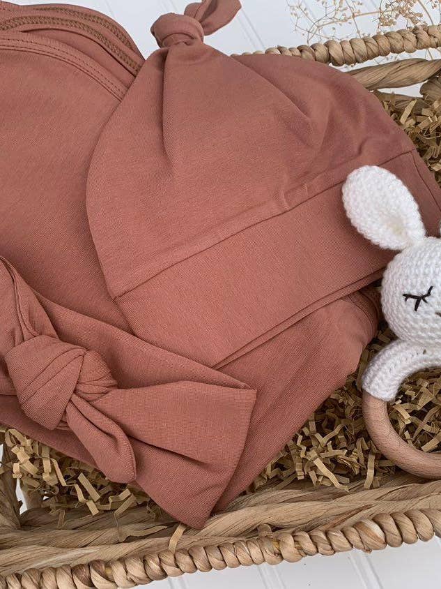 Baby boy swaddle/hat set, gender neutral, unisex baby wrap for wholesale by Beloved Baby