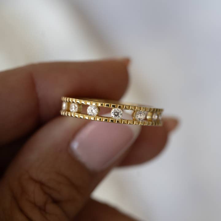 Sami Jewels - Vendita all'ingrosso Anelli multipietra - Anello Double Eternity con borchie9