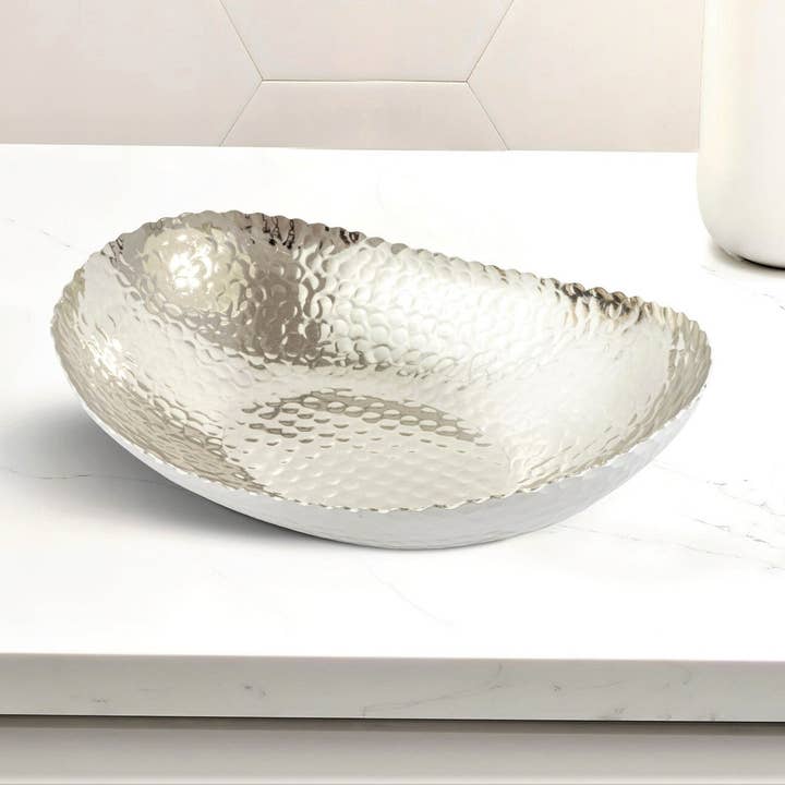 Monarch Abode - Wholesale Decorative Plate/Dish/Bowl - Hand Hammered Modern Decorative Bowl 12.75 x 8.75 inch26