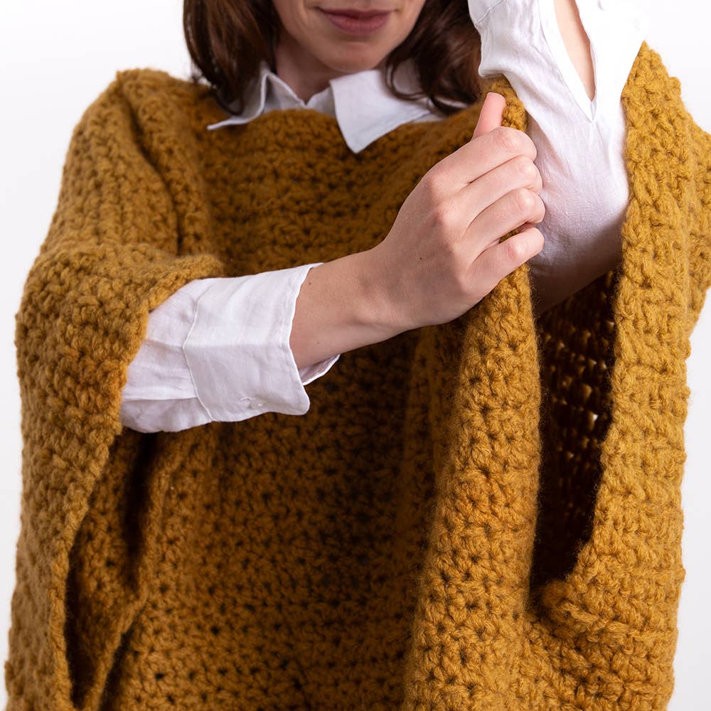 Wool Couture Company - Wholesale DIY Craft Kit - Beginners Poncho Crochet Kit 3