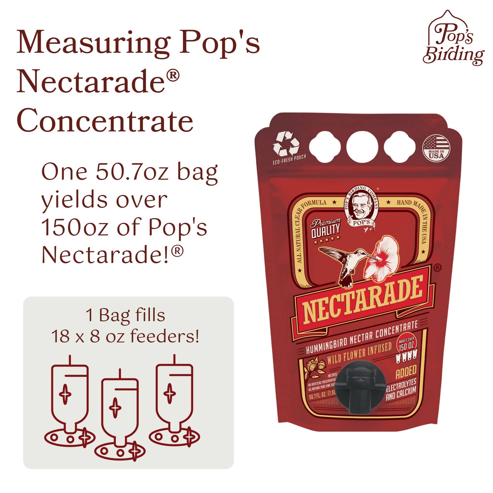 Pop's Birding – Großhandel Vogelfutterspender – Nectarade Kolibri-Nektar, konzentrierte Flüssigkeit (50,7 oz)4