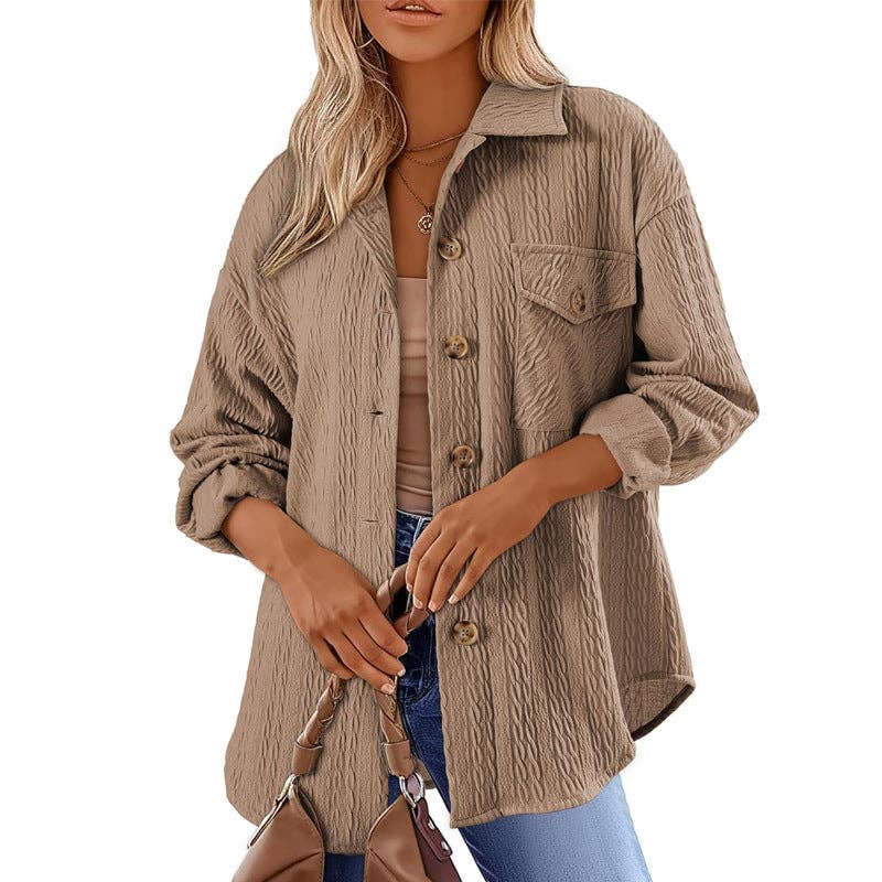 safistyle - Wholesale Button Down Shirt - Women's - Versatile Lapel Long-Sleeve Shirt Top for Women7