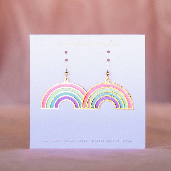 Translucent Rainbow Earrings for wholesale by Tiny Deer Studio