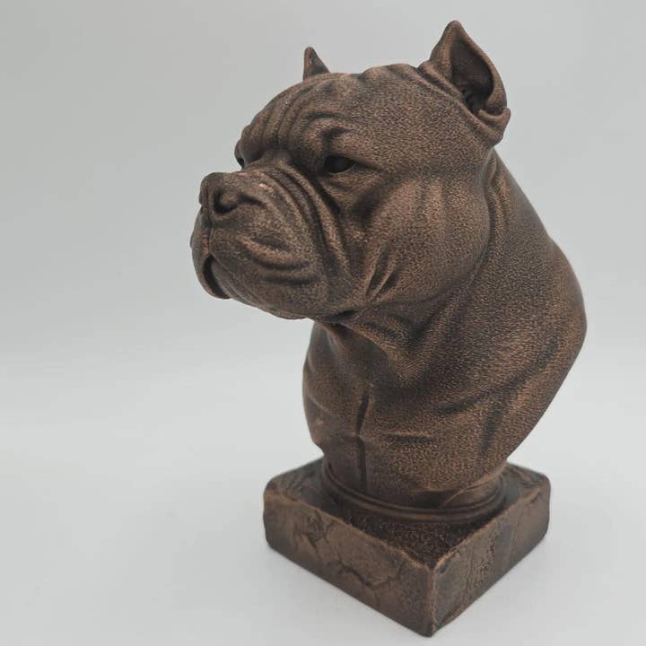 Bust of a American Bully dog statue - home decor dog lover handpainted ornament voor wholesale door 3DijkstraFinds