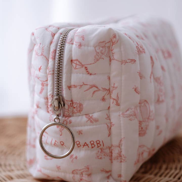 Atelier Babbi - Wholesale Diaper Bag - Baby - Diaper Pouch - Toile De Jouy / Pink